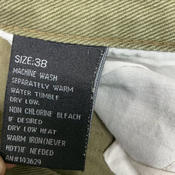 Encrypted Mens Size 38 Olive Green Distressed Paint Splatter Jeans - Picture 3 of 11